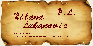 Milana Lukanović vizit kartica